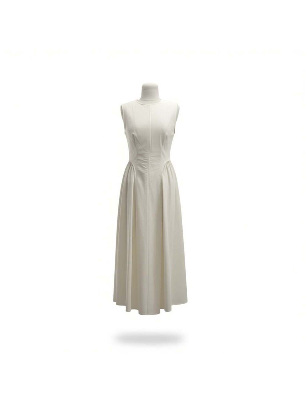 Commense Ivory Fit-and-Flare Midi Dress, Size M, NWT